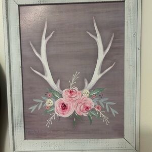Floral Antler Wall Art